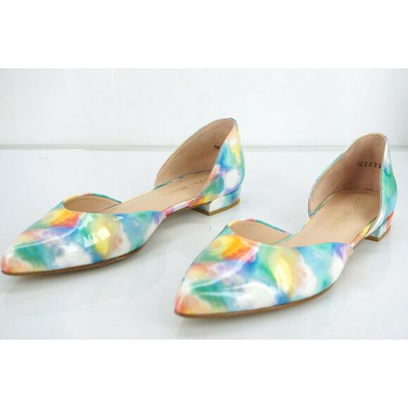 Stuart Weitzman Floral Patent Twodays d'orsay Ballet Flat SZ 7.5 Pointy - Picture 3 of 12